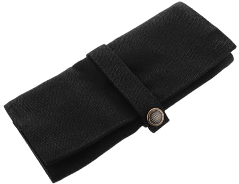 ifundom Bolsa de Almacenamiento de Lona Negra para Correas de Reloj Organizador Enrollable Capacidad para Cinco Relojes para Viajes Cortos o Largos