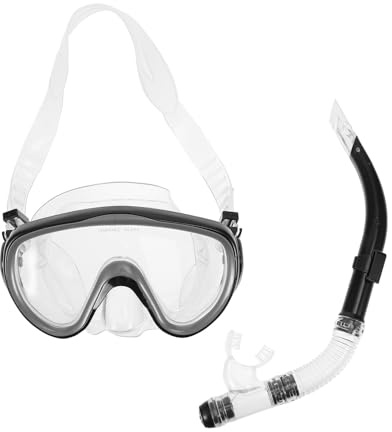 TOYANDONA Set Snorkeling Adulti Maschera da Snorkeling Ampia Visuale e Boccaglio Asciutto, Attrezzatura per Immersioni Silicone Integrale Antinfiltrazione per Sport Acquatici Colore Casuale