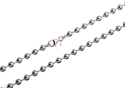 6mm Kugelkette - echt 925 Silber, Länge 90cm