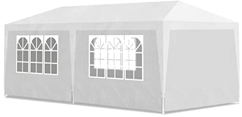 vidaXL Tonnelle Jardin Tente Réception Chapiteau Blanc 3x6m Terrasse Pavillon
