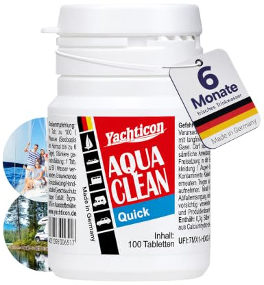 YACHTICON Aqua Clean Quick – Trinkwasser-Desinfektion mit Chlor – beseitigt Keime & Bakterien in 30 Minuten, ideal bei zweifelhafter Wasserqualität – Made in Germany