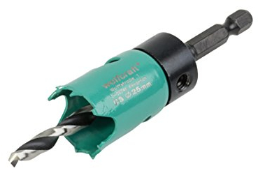 wolfcraft Sega a tazza in acciaio al carbonio, Ø 25 mm I 5963000 I Per l'installazione di materiale elettrico e di sanitari su legno e materiali per costruzioni a secco