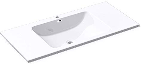 Mai & Mai Lavabo Incasso 100x48x12cm, Lavabo Sottopiano Lavandino Bagno Colossum02-1000 da Minerale Fuso