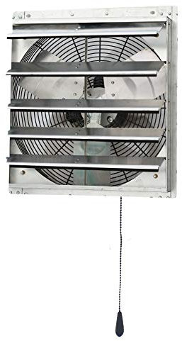 iLIVING 18 Wall Mounted Shutter Exhaust Thermostat Control-3 Speeds Vent Fan for Home Attic, Shed, or Garage Ventilation, 1736 CFM, 2600 SQF Coverage Area, Variable, Silver