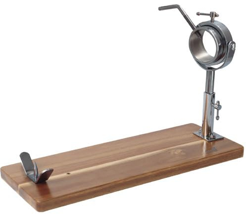 TM Electron HOCU102 Jamonero de Madera de Acacia con Cabezal Adaptable telescópico Sistema Giratorio y Base Ajustable para Pata o paletilla