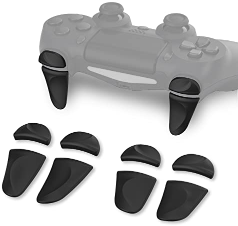 PlayVital Accessoires Manette pour ps4 Gâchette,Bouton Extension pour ps4 Slim Pro Controller Tigger Stop-Noir