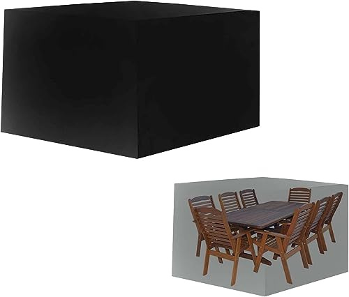 RGRE Housse De Meuble De Jardin Impermeable 420D 110x110x74cm, Housse De Protection Etanche pour Meubles De Jardin, Bâche Table Jardin Carrée, Housse De Table Exterieur Bâche De Protection