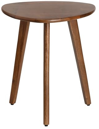 MH London Tri Pin Side Table I Handmade Natural Mango Wood, Naturally Moisture Resistant, Maintenance Free I 16 x 16 x 18 I Wandsworth, Walnut