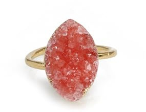 Dazzle Appeal Druzy Marquise Agate Druzy Bague en or avec pierres semi-précieuses naturelles pour femme, Pierre précieuse, Agate
