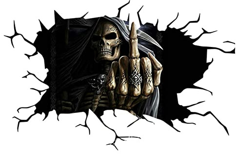 URFEDA Car Sticker Funny Skull 3D Skull Sticker Car Funny Car Sticker Waterproof PVC Skull Sticker Car Sticker Tattoo Window Sticker for Car Wall Laptop