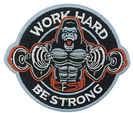 Krok-och-ögla lapp - Fitness Work Hard Be Strong Gorilla | Lappar, Apa Patches, Gym Patch Finally Home