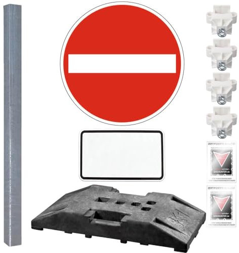 TMS PRO SHOP Komplett-Set VZ 267, Verbot der Einfahrt zum temporären Aufstellen, 1,5 m, Art.-Nr. 607324