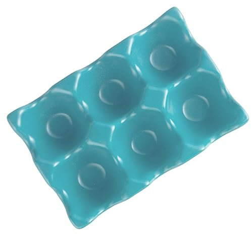 OKUMEYR 6grilles Boîte à Œufs Céramique Anti-glisse Rangement Pratique Pour Réfrigérateur Capacité De Œufs Design Moderne Pour Organisation