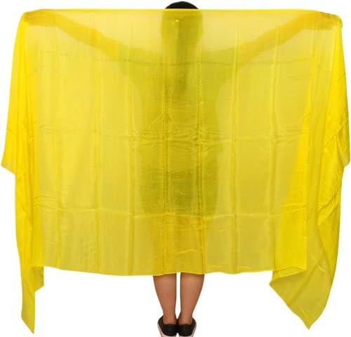 EPASHA Tanzbänder, Seidenfächer, Bauchtanz-Schleier aus Seide for Damen, 250/270 x 114 cm, Schal, Schal, Bauchtanz-Schleier, Bauchtanz-Seiden-Übungs-Performance-Requisiten
