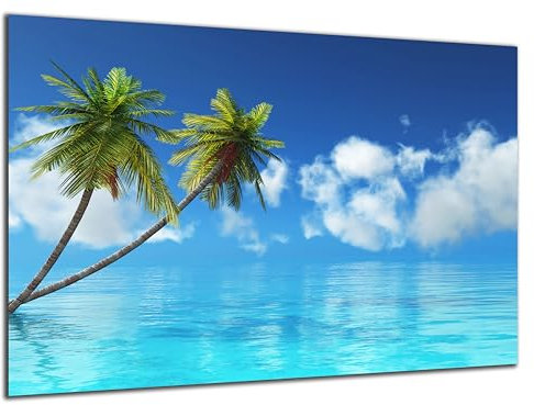 DARO Design - Wand-Bild 6mm HDF 40x30 cm Tropen Palmen Meer - Wand-Deko Bilder Wohnzimmer