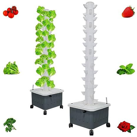 XNYXLPP Hydroponik-Turm, Aquaponik-Wachstumssystem, Gartenturm-Aeroponik-Anbauset für Kräuter, Obst und Gemüse mit Feuchtigkeitspumpe