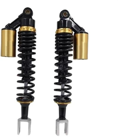 HAZYZKDM Motorrad Stoßdämpfer Für Suzuki 8mm Frühling Motorrad Stoßdämpfer 330mm 350mm 365mm 400mm 430mm 465mm Motorrad Stoßdämpfer Motorrad Stoßdämpfer(430A30 Black Gold)
