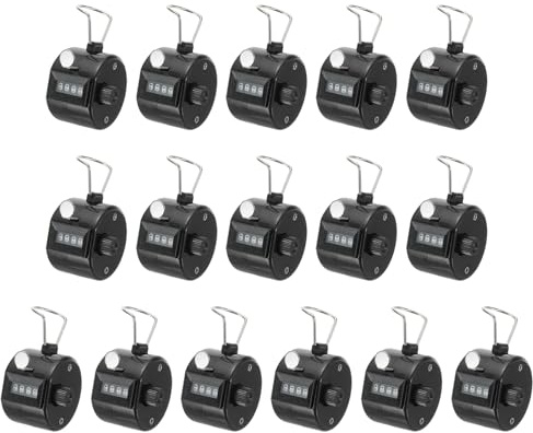 PATIKIL Contatore Clicker, 16Pz 4 Cifre Contatore Click Pitch Meccanico Portatile per Allenamento Maglia, Golf, Giro, Pesca, Nero