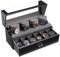 Procase Caja para Relojes, Estuche Expositor 10 Ranuras con Tapa Acrílica, Organizador de 2 Niveles con Cajón, Soporte para Relojes de Hombre y Mujer - Negro