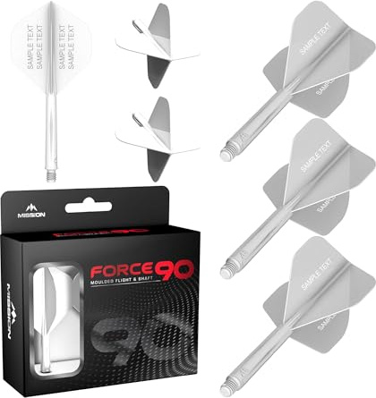 Mission Darts Force 90 | Personalisiertes, integriertes, präzisionsgeformtes Dart-Flight und Schaftsystem, sehr langlebige kombinierte Dart-Flights und Schäfte | Standard Nr. 2
