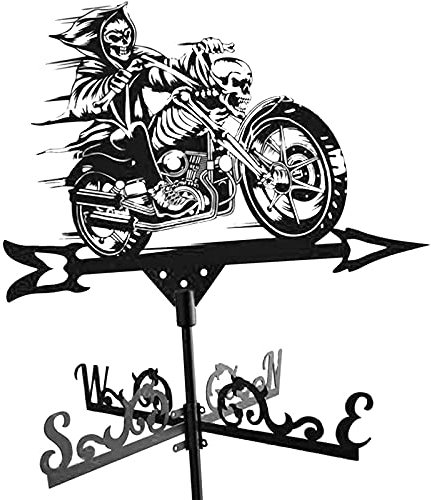 Girouette Girouette d'extérieur en métal pour moto, girouette d'extérieur en acier inoxydable, direction de la girouette, indicateur de direction de la vitesse du vent pour les décorations de tonnel