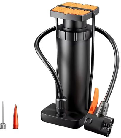 predolo Fahrrad Fußpumpe, Fahrrad Standpumpe, Multifunktionales Reparaturwerkzeug, Rutschfestes Luftpumpenteil für Fahrradkissen, Rennrad, Einzelzylinder