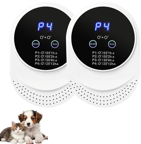 Ozone Odor Eliminator for Strong Odor Plug in Air Fresheners for Home 99% Cat Litter Deodorizer Ionizer Air Purifier Ozone for Bedroom Toilet Kitchen Shoe Smoke Car Offices (A 2-PACK)