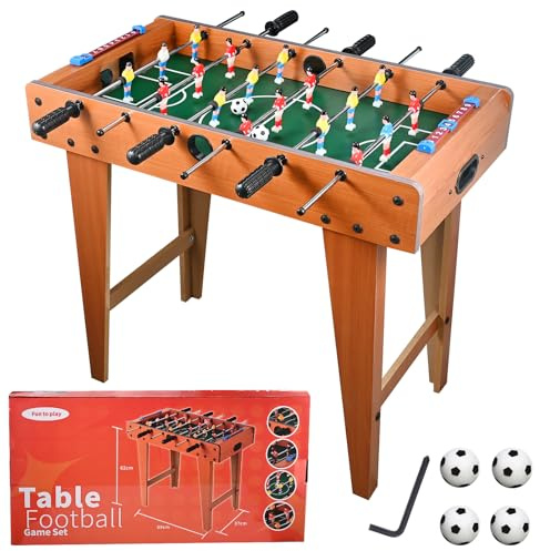 GOLDGE 2 in 1 Tischkicker Kinder Mini Tischkicker mit abnehmbaren Beinen, Hoher Füße Kickertisch Kinder mit 6 Stangen und 4 Tischfussball - 69×37×65cm, Einfach zu Montieren und zu Lagern