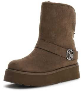 GUESS Bottines pour femme avec plateforme, vert, boucle décorative, design en relief, doublure intérieure, vert, 39 EU