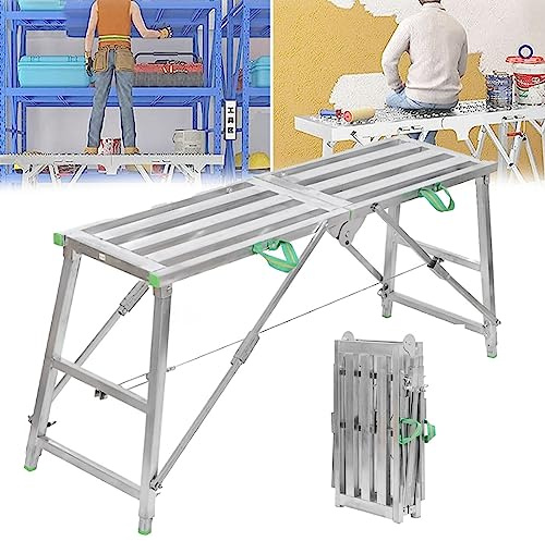 Attrezzatura per ponteggi multiuso, piattaforma di lavoro pieghevole portatile, torre per ponteggi, scala, sgabello, panca regolabile in altezza, ponteggio per saldatura in acciaio zincato per la