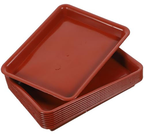 SHINYPASING Sottovasi per Piante Rettangolari in Plastica Resistente 20x15 Cm, Set da 10 Pezzi per Giardinaggio e Vasi da Finestra, Vassoio per Bonsai e Raccolta Acqua per Fioriere da Interno