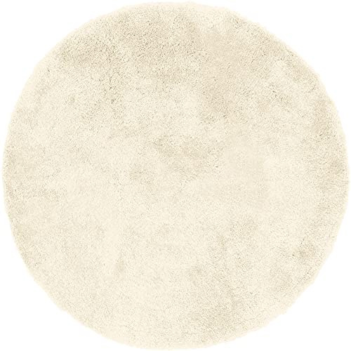 Erwin Müller Badematte, Badteppich Kefalonia rutschhemmend Creme Größe rund: 120 cm Ø - für Fußbodenheizung geeignet, dichter, Flauschiger Floor (weitere Farben, Größen)