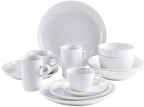KAHLA 39E199A90039C Five Senses Design 2 Go Set 14tlg. | Weißes Service aus Porzellan