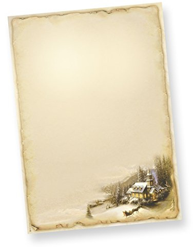 WINTERIDYLLE Weihnachtsbriefpapier (100 Blatt) Weihnachtliches Papier DIN A4 Briefpapier Weihnachten