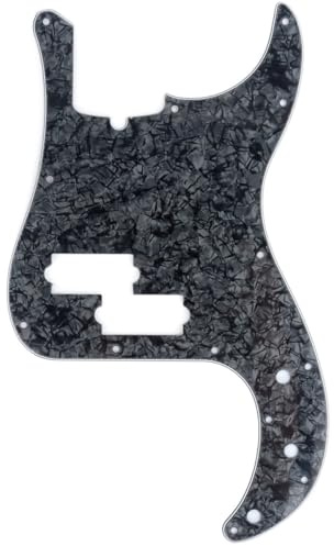 Musiclily Pro 13 Löcher P Bass Pickguard Schlagbrett 4 lagig Black Pearl | für 4-Saiter American Precision Bass