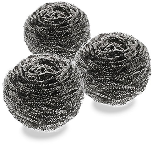 Profi Edelstahl-Spirale von JEMAKO zur Reinigung von Pfannen, Töpfen, Grillrost UVM. (3 Stück)