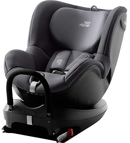 BRITAX RÖMER Kindersitz 0-18 kg DUALFIX 2 R, 360° drehbar für Kinder (Gruppe 0+/1), von Geburt bis 4 Jahre, Storm Grey