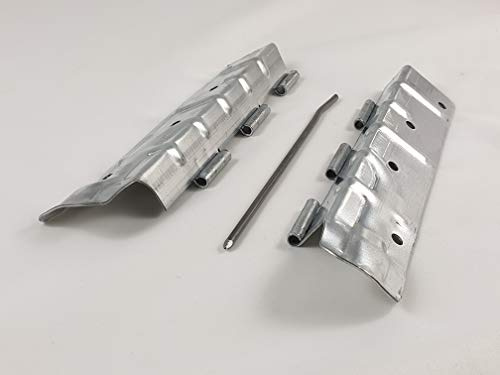 OuM Standard Scharnier für Aufsatzrahmen, 10 Stück, Stahlblech verzinkt, 214mm Gesamtlänge, 20mm Dicke, 200mm Breite, Aufputzmontage, für Europaletten oder Hochbeete, Lieferumfang: 2 Hälften + Stift