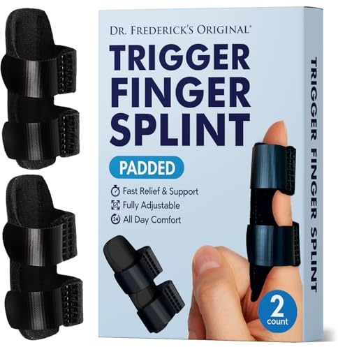 Dr. Frederick's Original Trigger Finger Splint - 2 delar - läkarutvecklad design passar indexfinger - långfinger - ringfinger