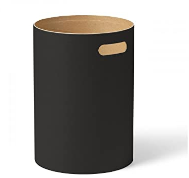Modulor Papierkorb aus stabilem Hartpapier für Büro, Arbeitszimmer, Kinderzimmer, ø 28 cm, Volumen 25 L, schwarz