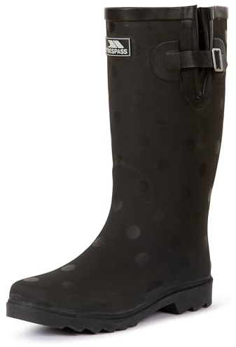 Trespass Damen Elena Gummistiefel, Black Polka Dot, 38 EU