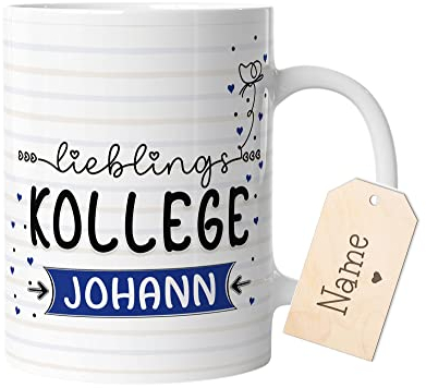 timalo® Tasse Lieblings Kollege mit Namen bedrucken lassen | Personalisierte Namenstasse mit Wunschname zum Geburtstag Geschenktasse für Männer | mug-li1-13