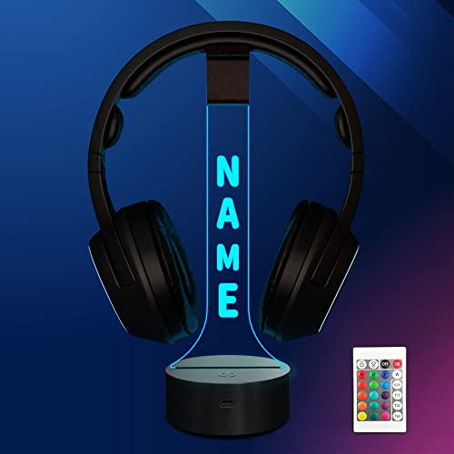 Ammonite Individueller beleuchteter Kopfhörerständer, RGB-Gaming-Headset-Halter mit 16 farbigen Lichtern für Spielzimmer-Dekoration, Coole Gamer-Geschenke für Männer und Freund