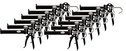 Pattex Profi Metall Kartuschenpistole, Silikonpistole aus Metall für Dicht- & Klebstoff-Kartuschen, Kartuschenpresse mit automatischem Nachlauf- und Schnellstopp, 12x1 Pistole