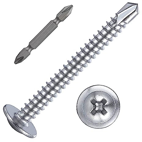 (150 pcs) Wensilon #10×1-1/2”for Sheet Metal Self-Tapping Screws 410 Stainless Steel Truss Head High-Strength Quick Tapping Screws