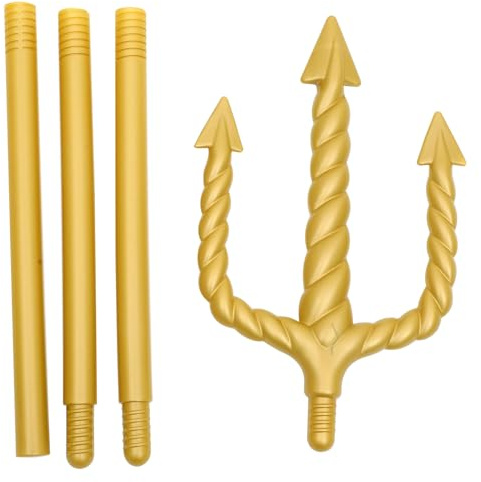 Amosfun Goldener Teufelsgabel aus Kunststoff Leichtes Halloween Kostüm Zubehör für Erwachsene Cosplay und Festliche Anlässe Auffälliges Design als Deko für Halloween Partys