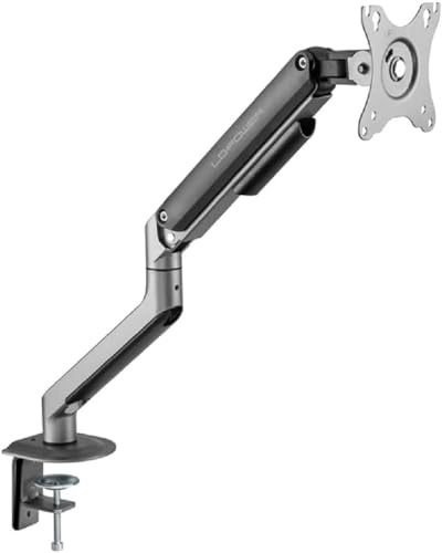 LC-Power Monitor Halterung für 17-32 Zoll Bildschirme, Bildschirm bis zu 9 kg, Monitor Tischhalterung Höhenverstellbar Neigbar Schwenkbar Drehungbar, VESA 75/100 mm