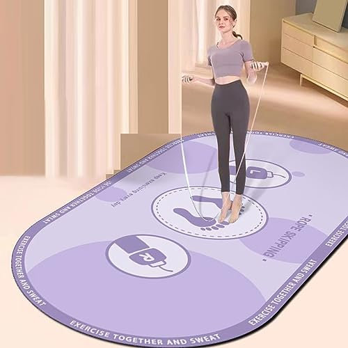 RajoNN Springseilmatte, große Trainingsmatte für drinnen und draußen, stoßdämpfende Matte, rutschfestes ovales Design für Boden- und Seilschutz, Trainingsmatten für Heim- und Fitnessstudio-Bodenbeläge