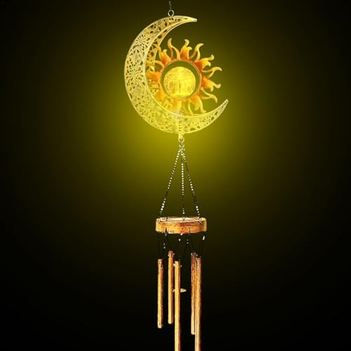 Streysisl Campanelli eolici Fata della Luna per esterni,Campanelli eolici per esterni | Campanelli eolici in di crackato a energia solare per atmosfera