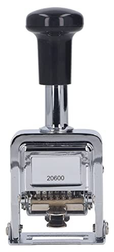ANKROYU Robuster automatischer Nummernstempel, Buchstaben-Nummernstempel, selbstfärbendes Stempelset, tragbare Nummerierungsmaschine mit automatischen Sprungziffern aus Metall